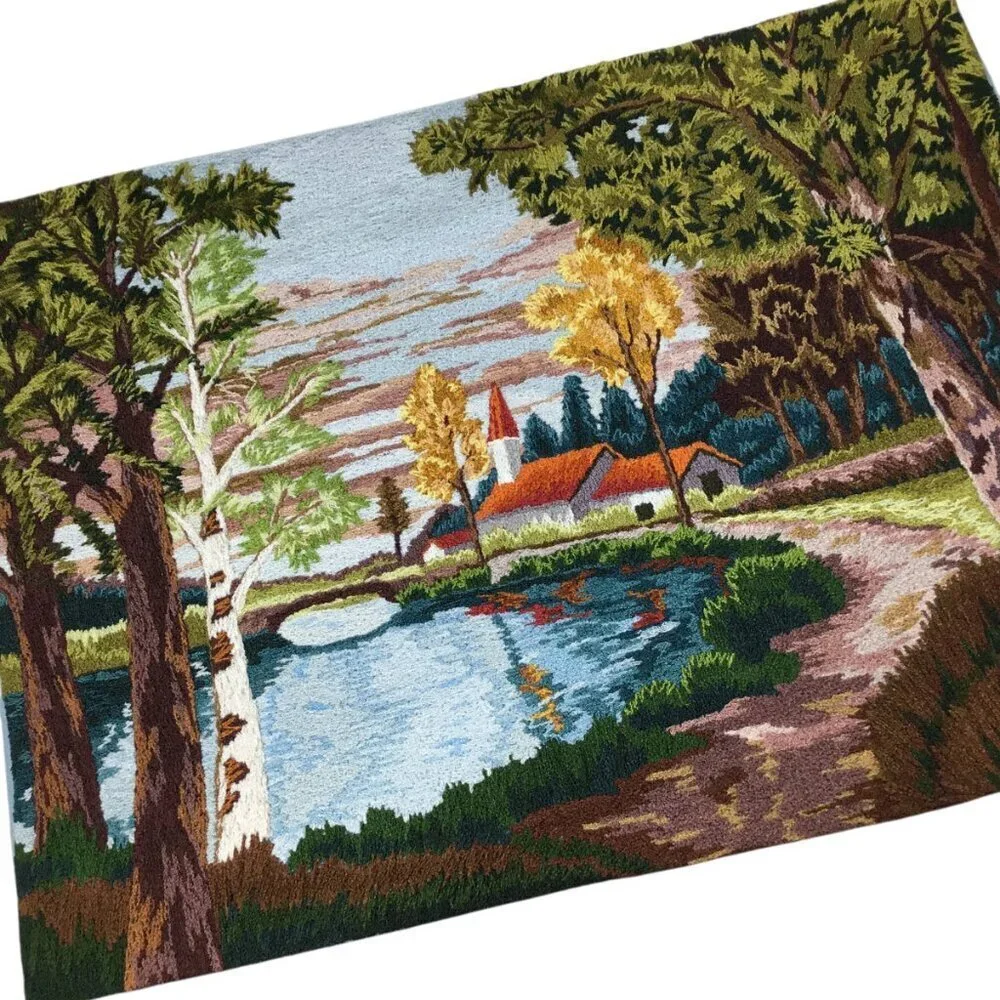 Matsubato Brand Embroidery 935 Japanese Stitchery Finished Ready to Frame Church